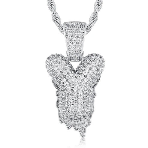 Full Iced out VVS Lab Diamond 10K Gold Alphabets Pendant hip hop jewelry CustomDiamJewel