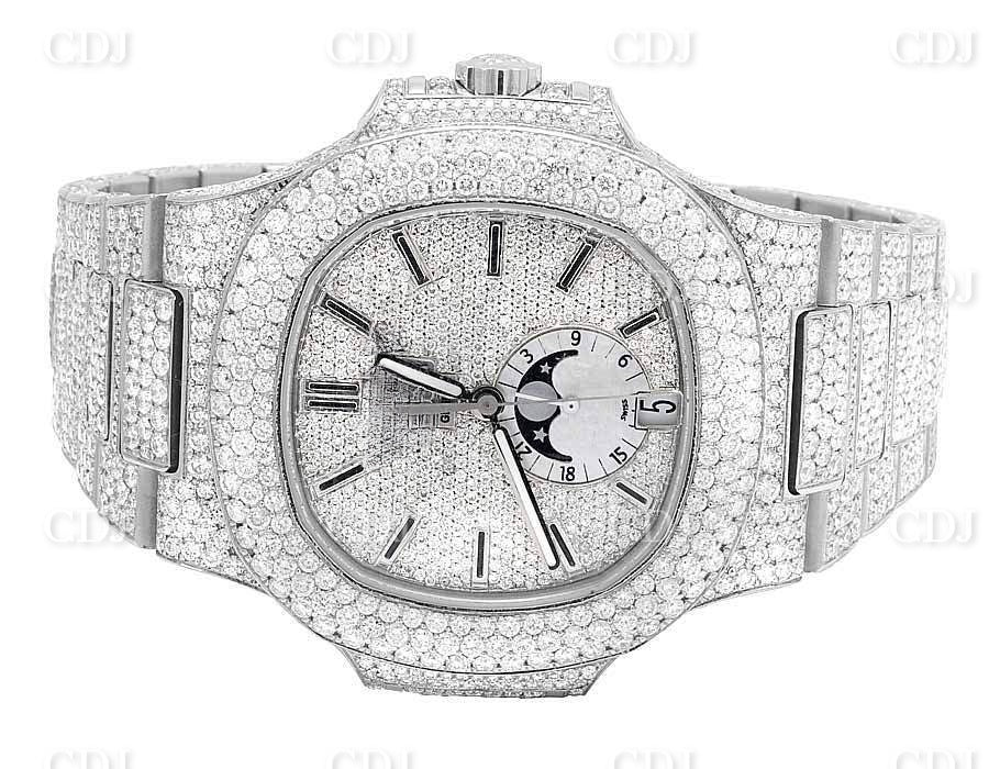 Iced Out Moissanite Patek Philippe Stainless Steel Men's Watch customdiamjewel