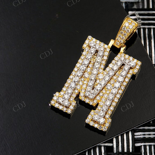 925 Silver "M" Letter Moissanite Pendant Hip Hop Pendent customdiamjewel