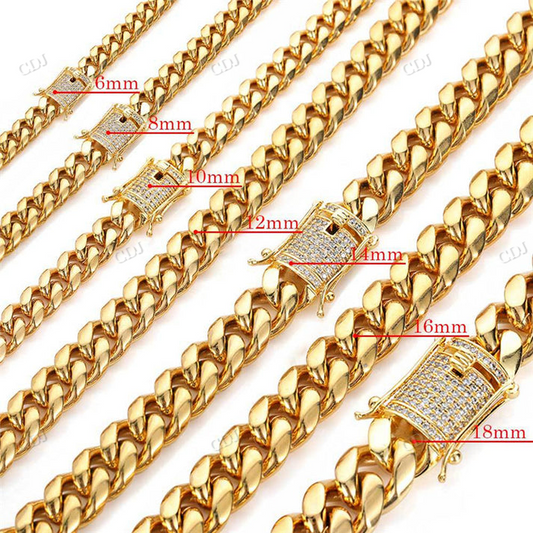 6 - 18MM Miami Cuban Chain hip hop jewelry CustomDiamJewel