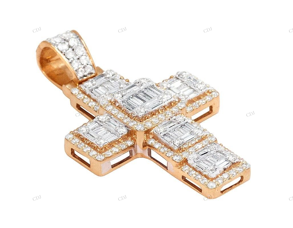 10K Yellow Gold Luxury Cross Pendant hip hop jewelry CustomDiamJewel