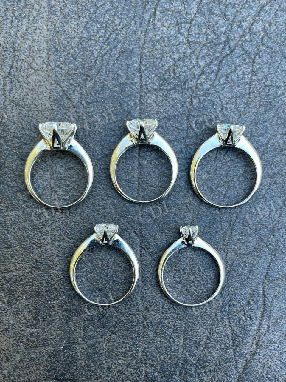 Round Cut Solitaire Moissanite Engagement Ring  customdiamjewel   