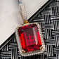 Sparkling 925 Silver Moissanite Ruby Pendant Hip Hop Pendent customdiamjewel