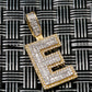 Round & Baguette Moissanite 925 Silver "E" Pendant Hip Hop Pendent customdiamjewel