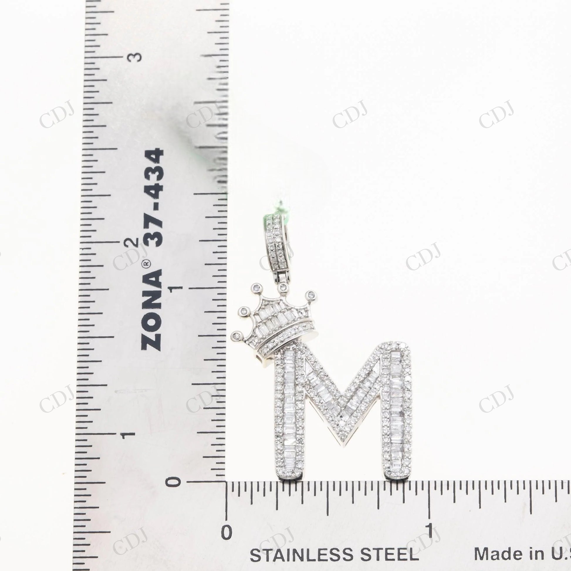 Custom Style Crown Letter M Sterling Silver Moissanite Pendant Hip Hop Pendent customdiamjewel