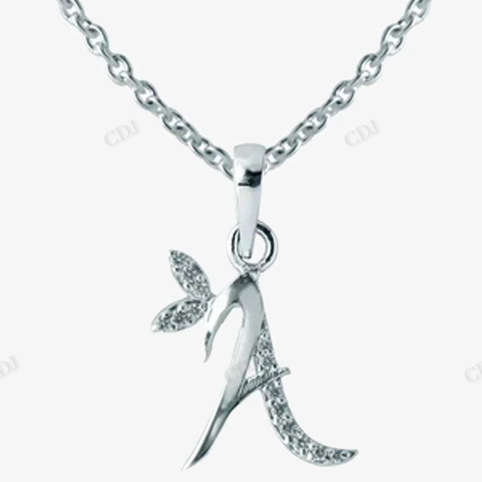 Sterling Silver Moissanite Diamond A Initial Letter Pendant hip hop jewelry CustomDiamJewel