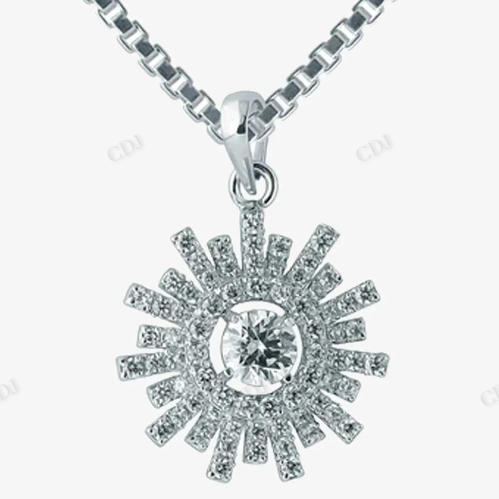 Sterling Silver Circle Leaf Shape Pendant hip hop jewelry CustomDiamJewel