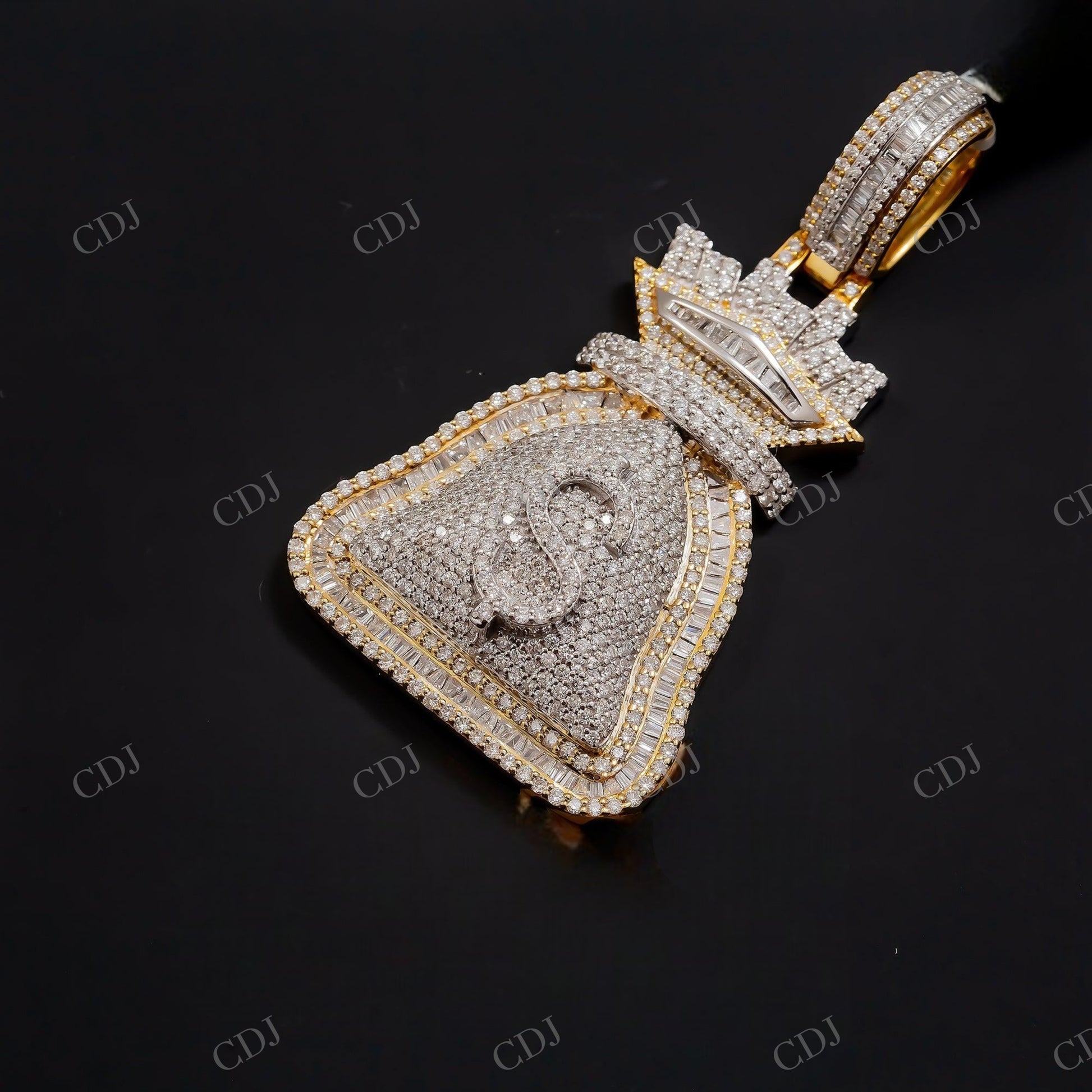 Custom Money Bag 925 Silver Moissanite Pendant Hip Hop Pendent customdiamjewel