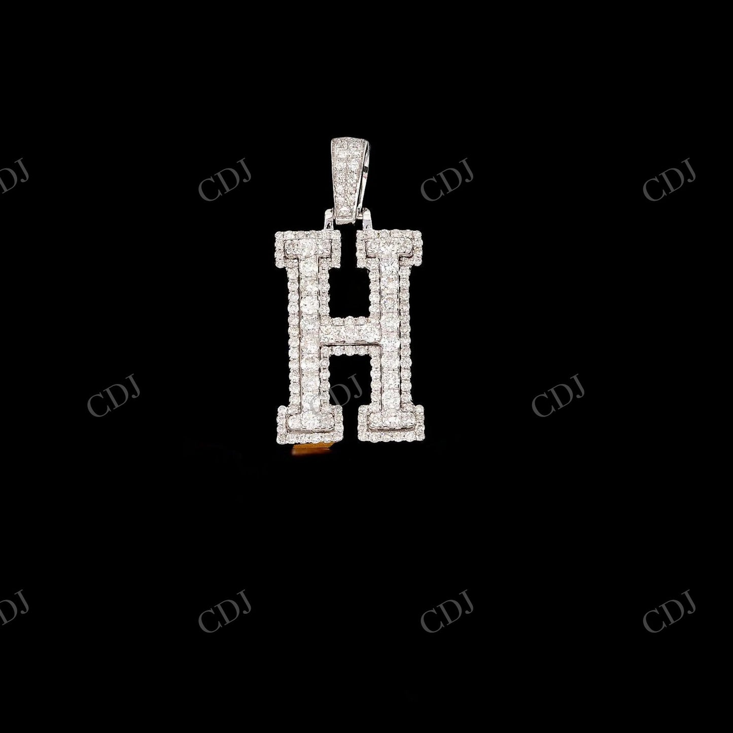 925 Silver Moissanite Letter H Pendant Hip Hop Pendent customdiamjewel