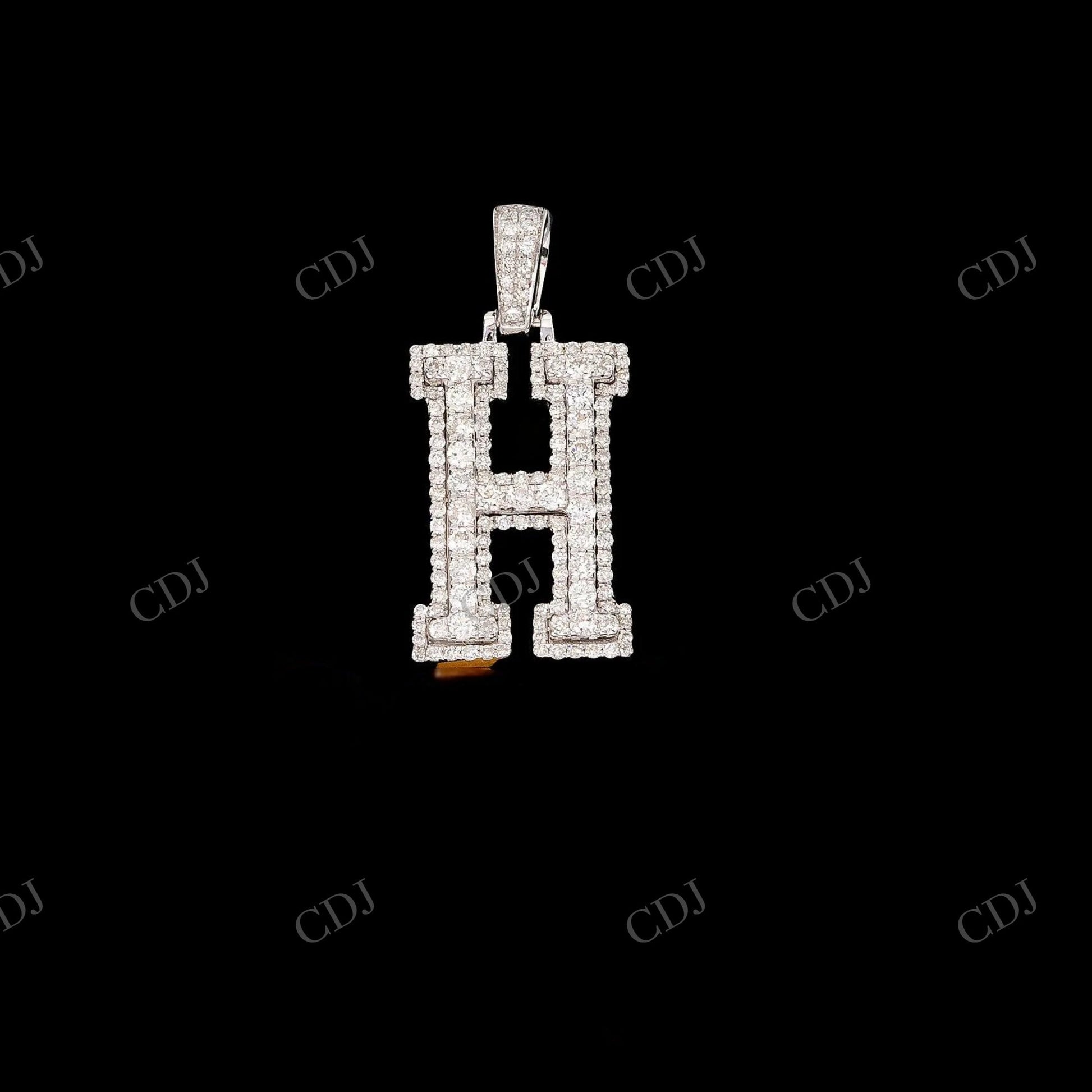 925 Silver Moissanite Letter H Pendant Hip Hop Pendent customdiamjewel