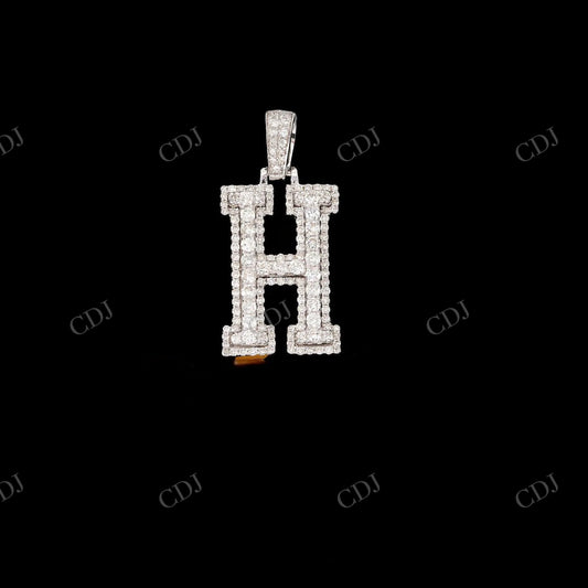 925 Silver Moissanite Letter H Pendant Hip Hop Pendent customdiamjewel