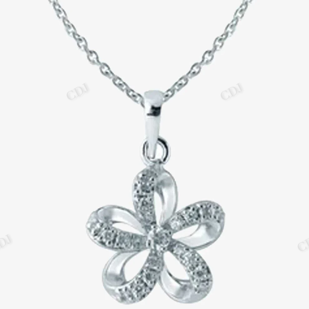 Sterling Silver Moissanite Flower Pendant hip hop jewelry CustomDiamJewel