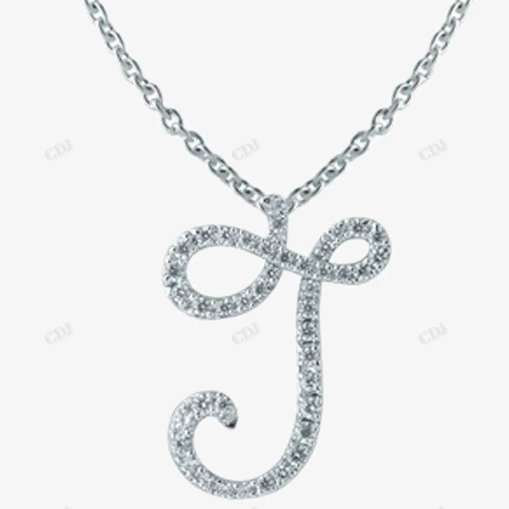 Sterling Silver Moissanite J Initial Letter Pendant hip hop jewelry CustomDiamJewel