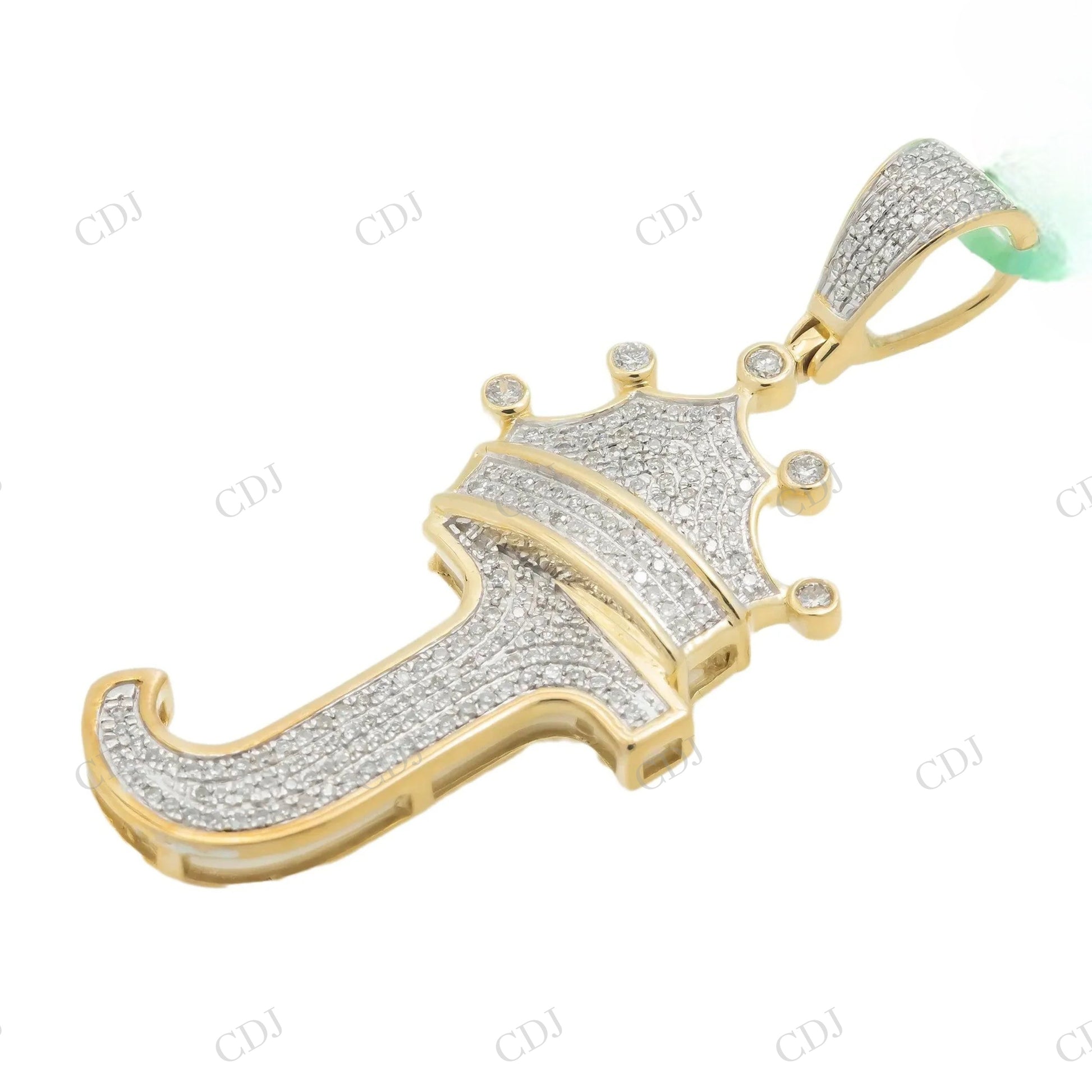 Unique J Crown Moissanite Sterling Silver Pendant Hip Hop Pendent customdiamjewel