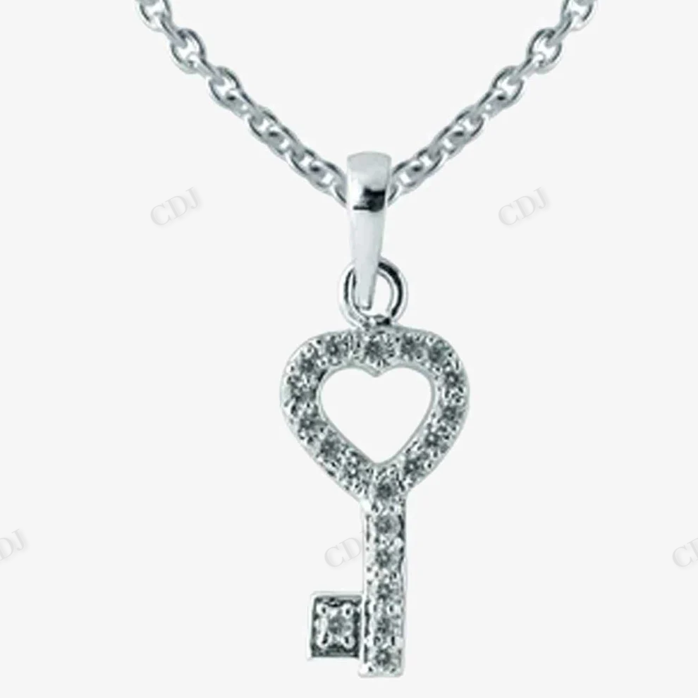 Sterling Silver Key Shape Moissanite Pendant hip hop jewelry CustomDiamJewel