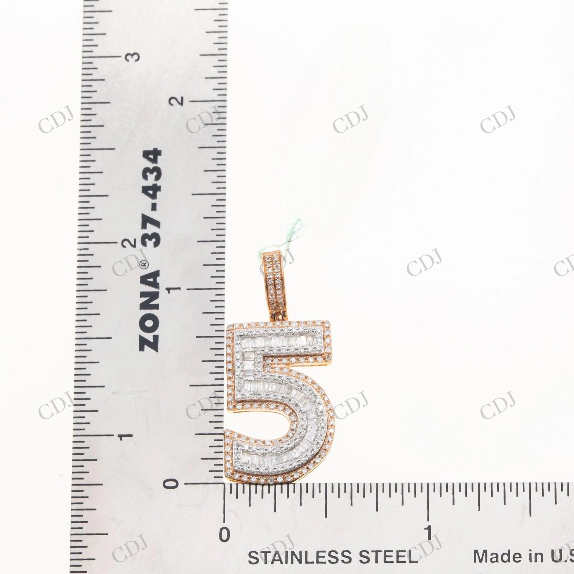 Custom Number 5 Moissanite 925 Silver Pendant Hip Hop Pendent customdiamjewel