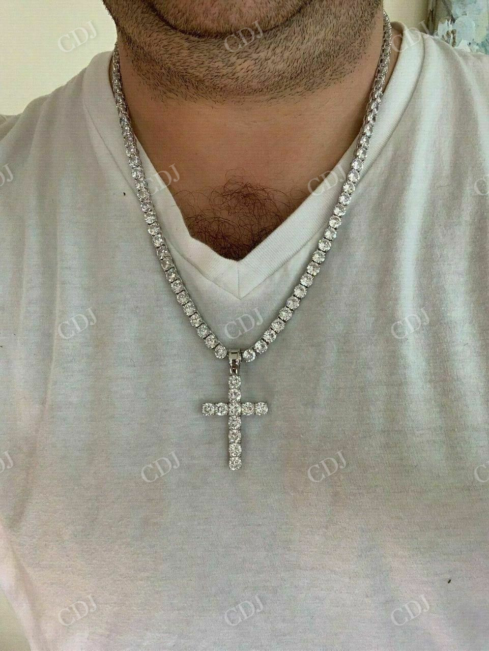 Cross Icy Bust Down Pendant  customdiamjewel   