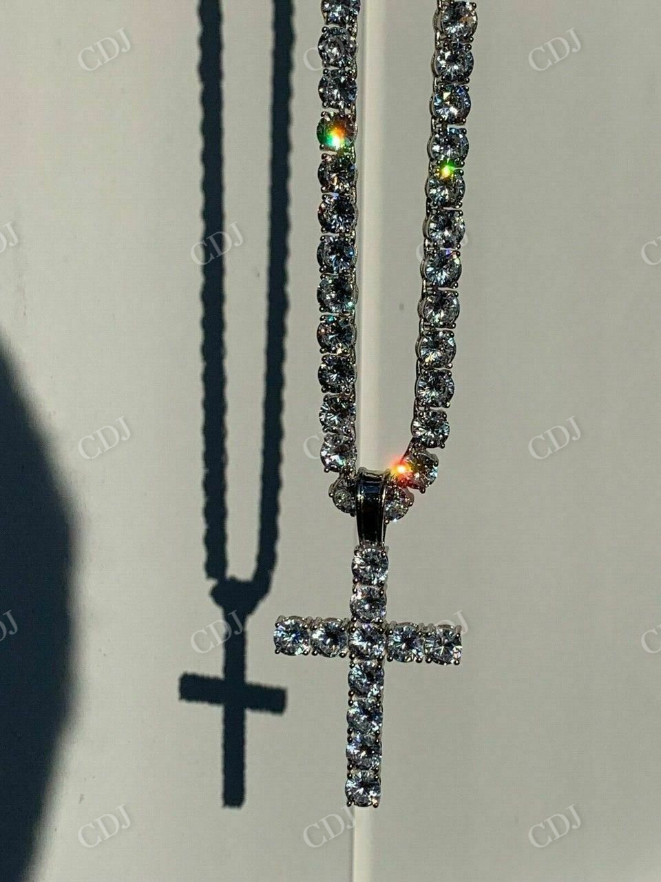 Cross Icy Bust Down Pendant  customdiamjewel   