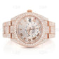 Antique Rose Roman Dial Hip Hop Rolex Diamond Watch For Men and Women customdiamjewel