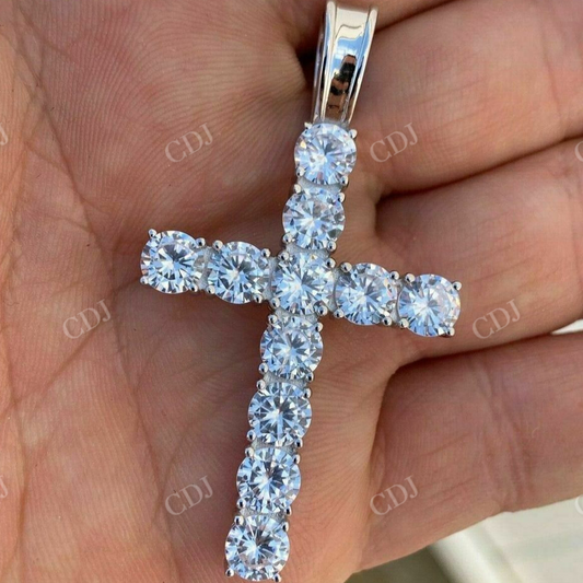 Cross Icy Bust Down Pendant  customdiamjewel   