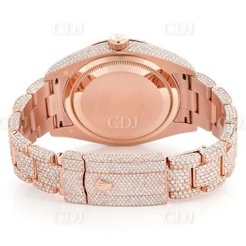 Antique Rose Roman Dial Hip Hop Rolex Diamond Watch For Men and Women customdiamjewel