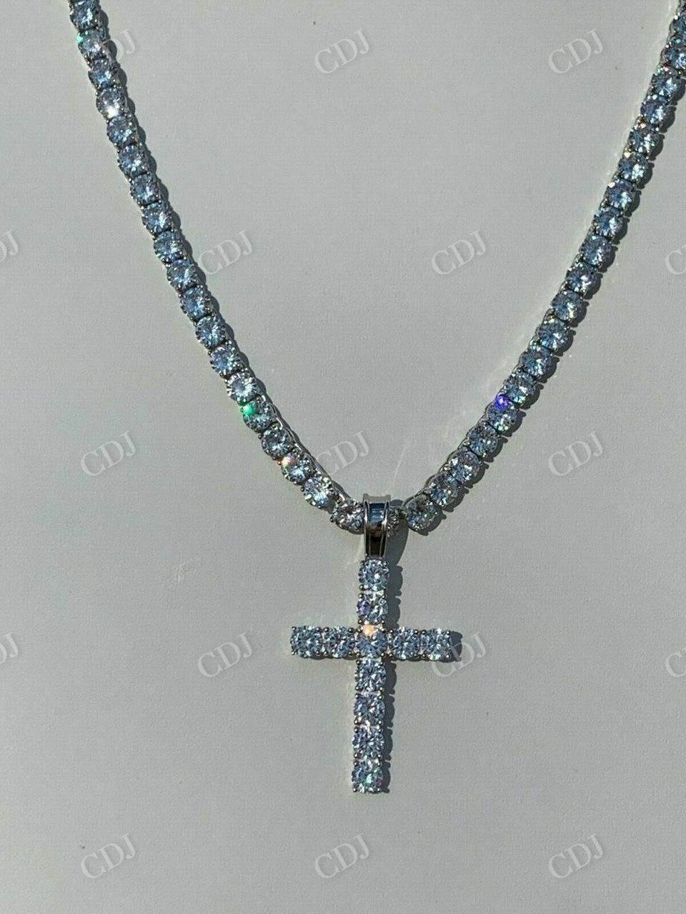 Cross Icy Bust Down Pendant  customdiamjewel   
