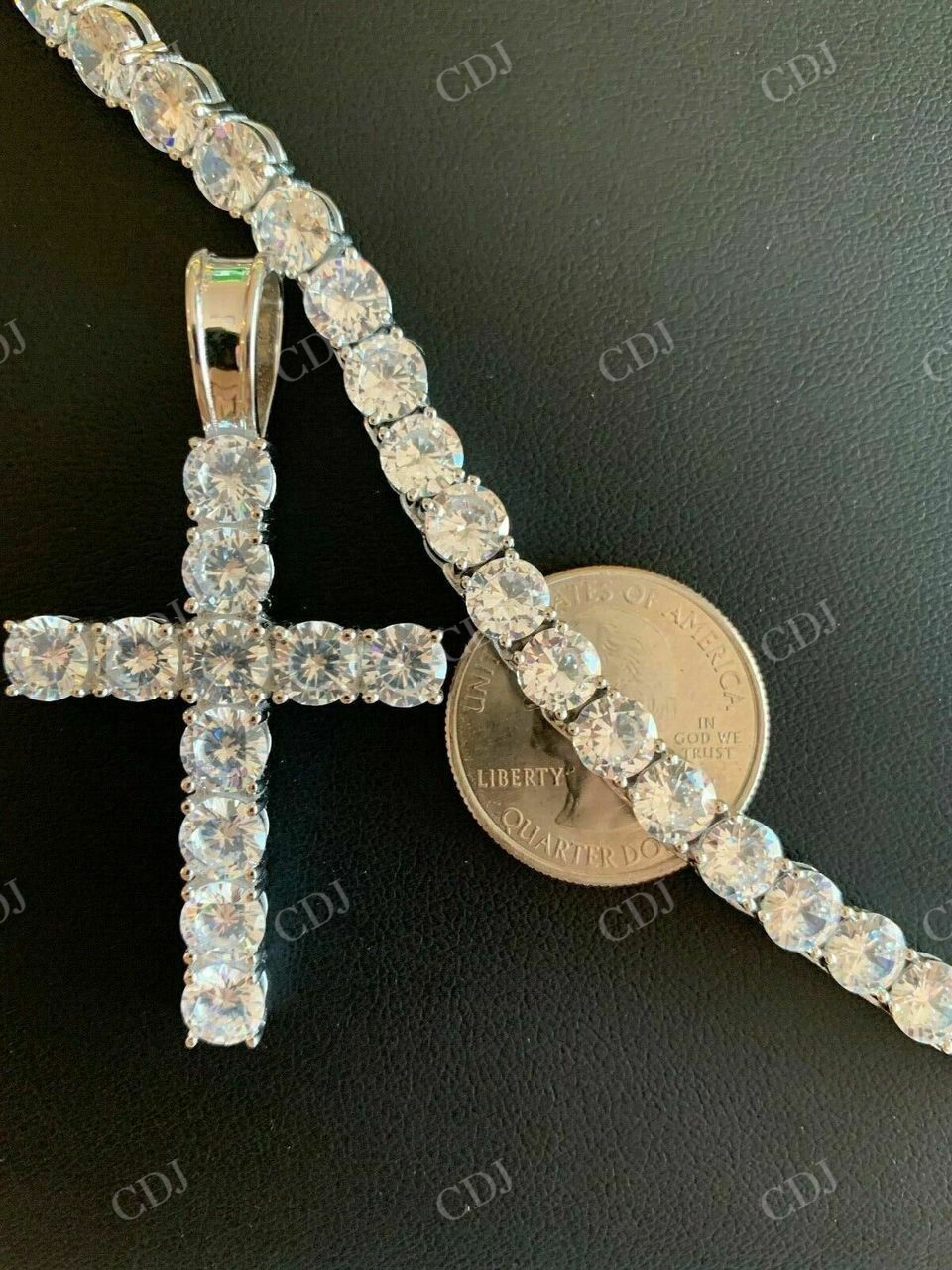 Cross Icy Bust Down Pendant  customdiamjewel   