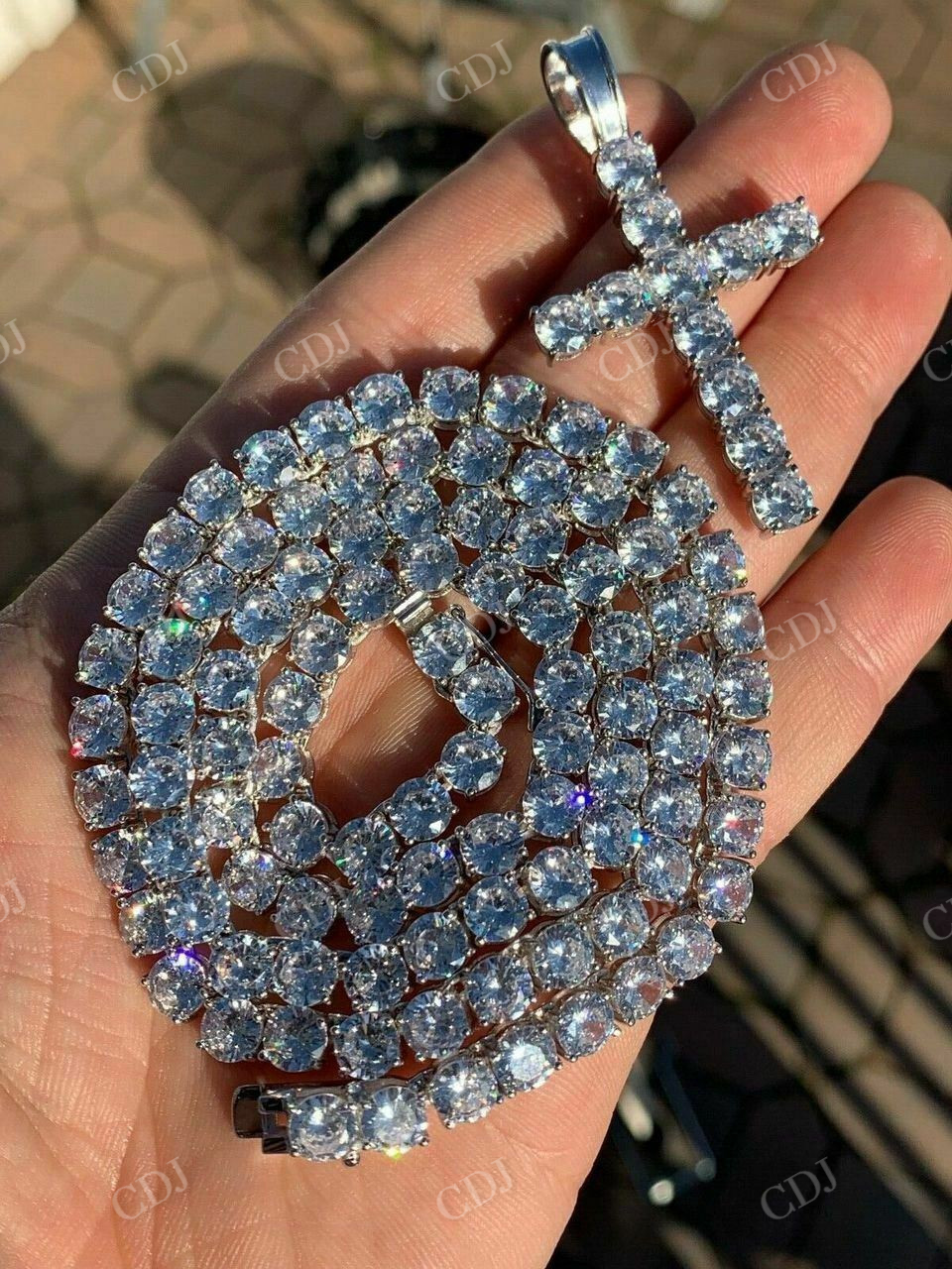 Cross Icy Bust Down Pendant  customdiamjewel   