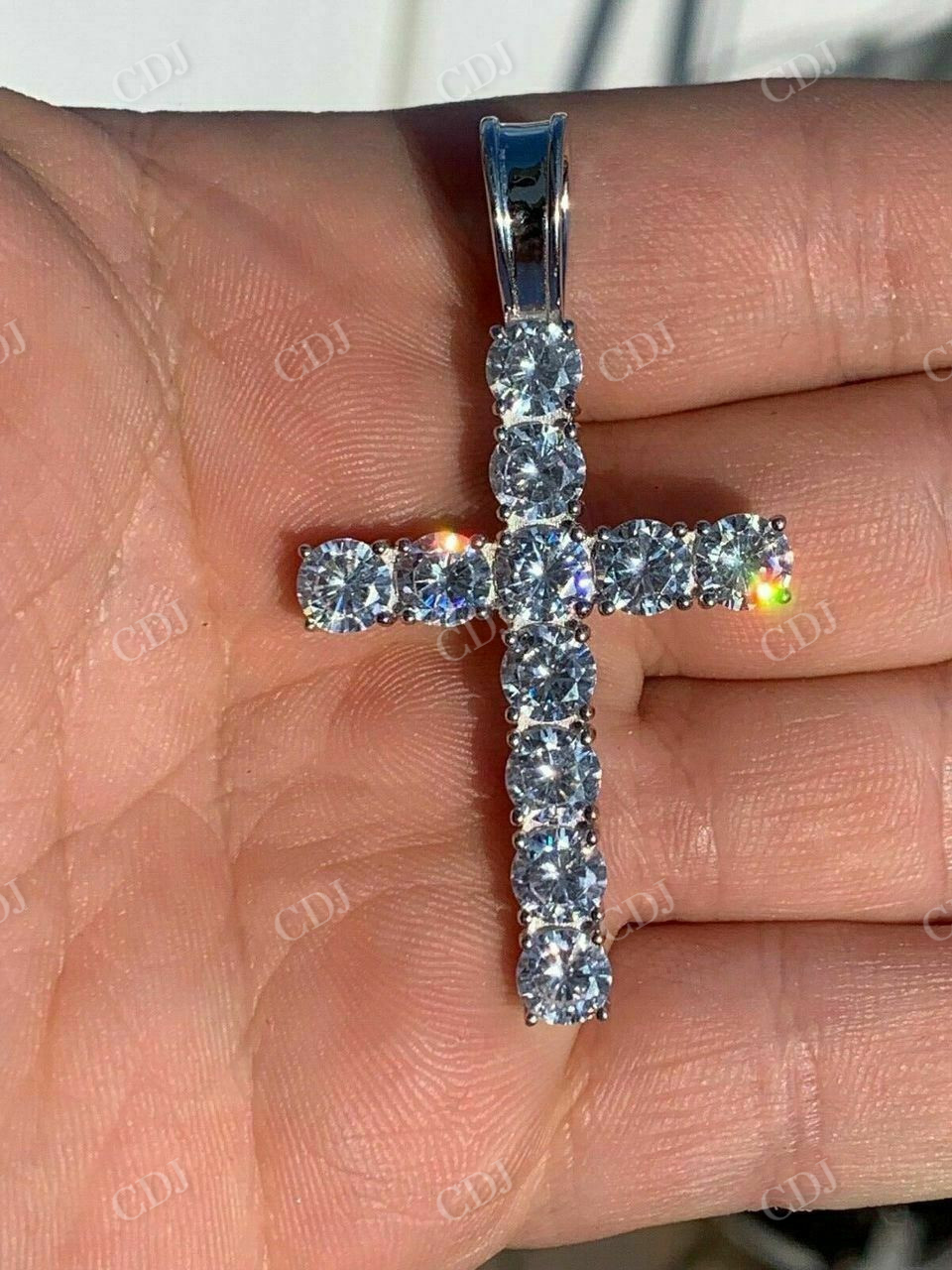 Cross Icy Bust Down Pendant  customdiamjewel   