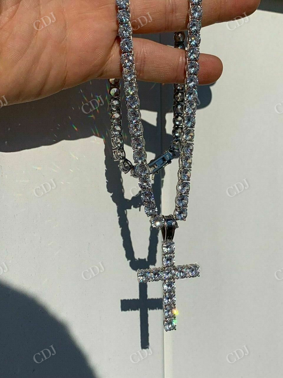 Cross Icy Bust Down Pendant  customdiamjewel   