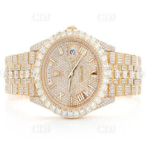Luxury Designer Moissanite Studded Men's Watch customdiamjewel