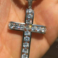Channel Set Tennis Cross Diamond Pendant  customdiamjewel   