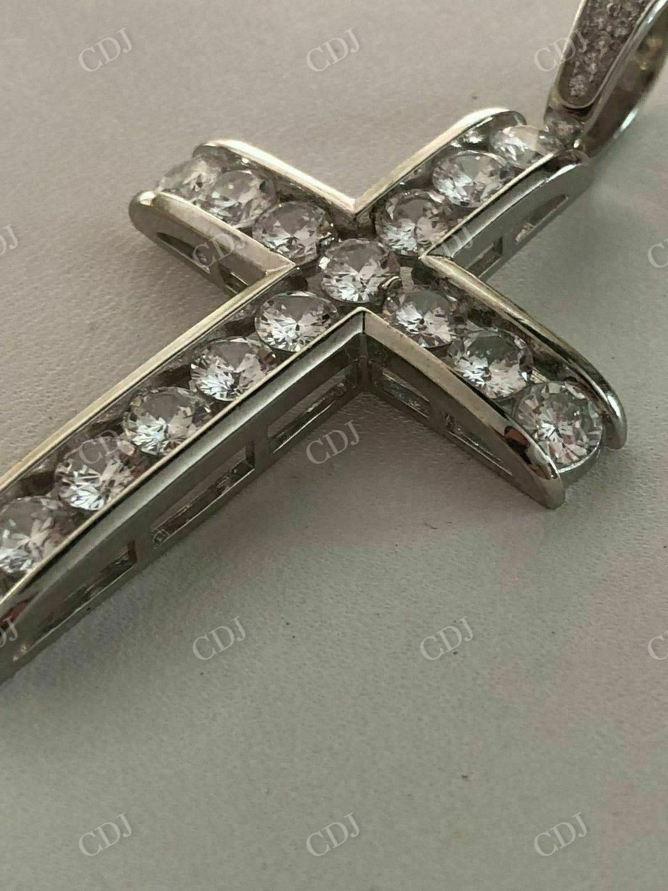 Channel Set Tennis Cross Diamond Pendant  customdiamjewel   