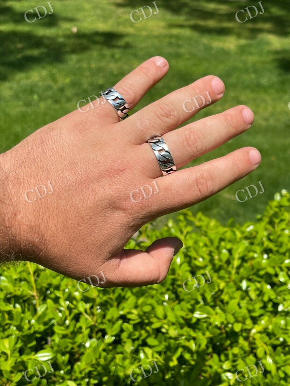 Sterling Silver Cuban link Hip Hop Band  customdiamjewel   