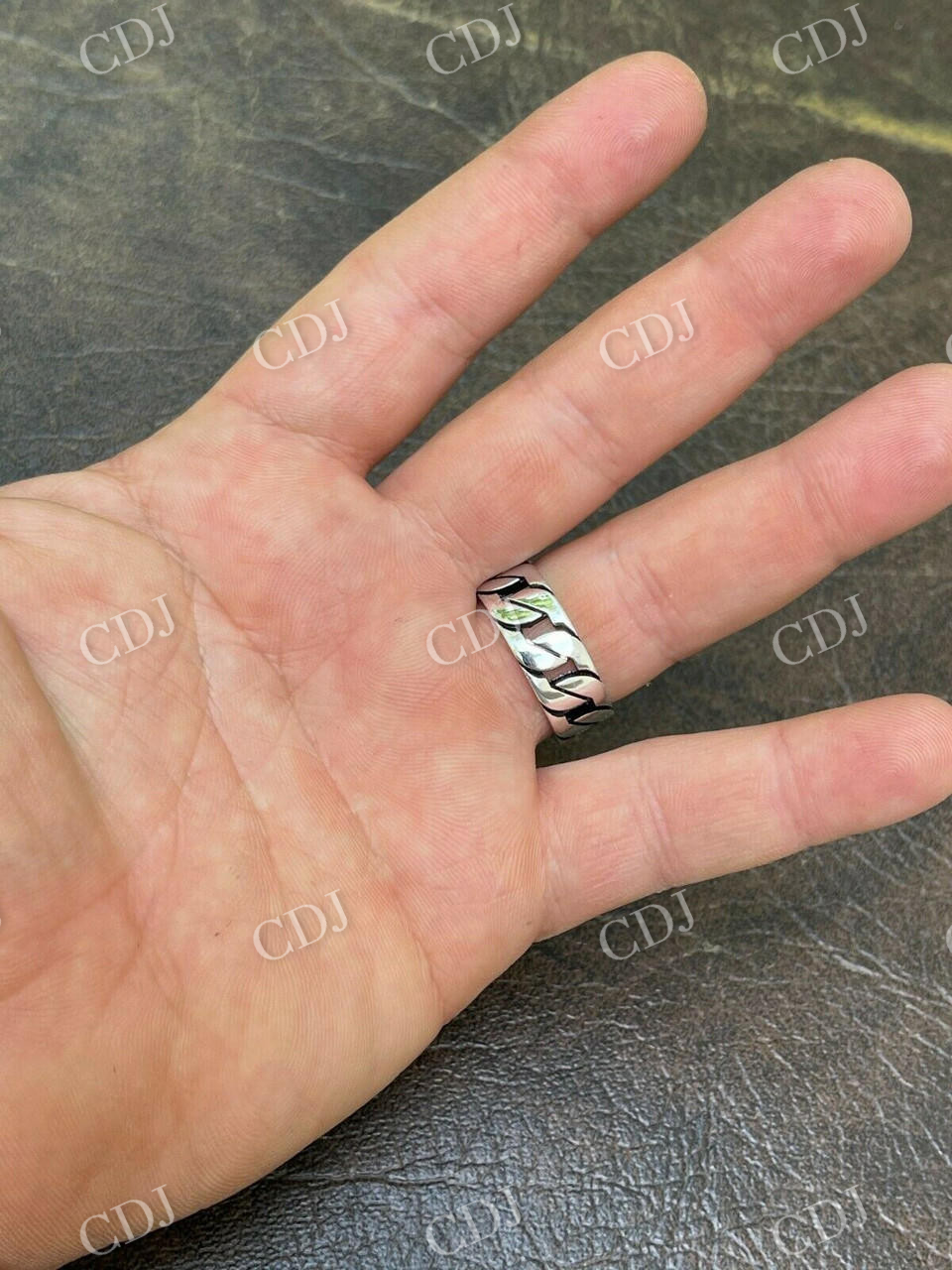 Sterling Silver Cuban link Hip Hop Band  customdiamjewel   