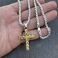 Yellow Canary Moissanite Cross Iced Hip Hop Pendant  customdiamjewel   