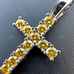 Yellow Canary Moissanite Cross Iced Hip Hop Pendant  customdiamjewel   