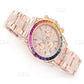 High Quality Iced Out Rainbow Diamond set Bezel Watch customdiamjewel