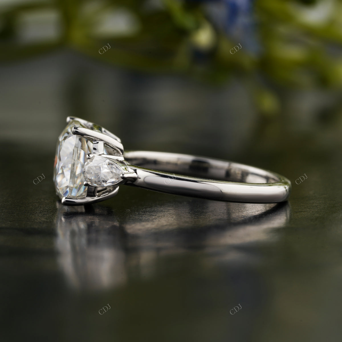 Lab-Grown Diamond Cushion Trilogy Ring