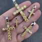 Yellow Canary Moissanite Cross Iced Hip Hop Pendant  customdiamjewel   