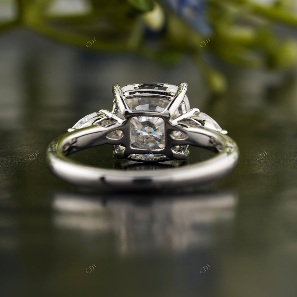Lab-Grown Diamond Cushion Trilogy Ring