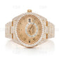 Full Yellow Rolex Oyster Sky Dweller Natural Diamond Watch customdiamjewel