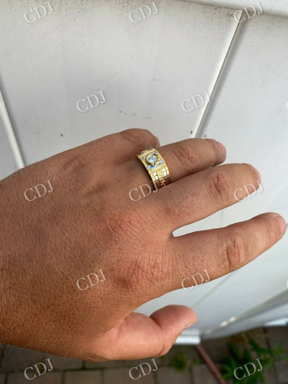 Round Cut Men's Hip Hop Ring  customdiamjewel   