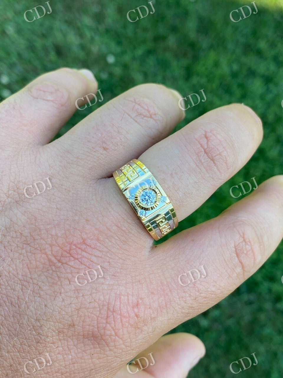 Round Cut Men's Hip Hop Ring  customdiamjewel   