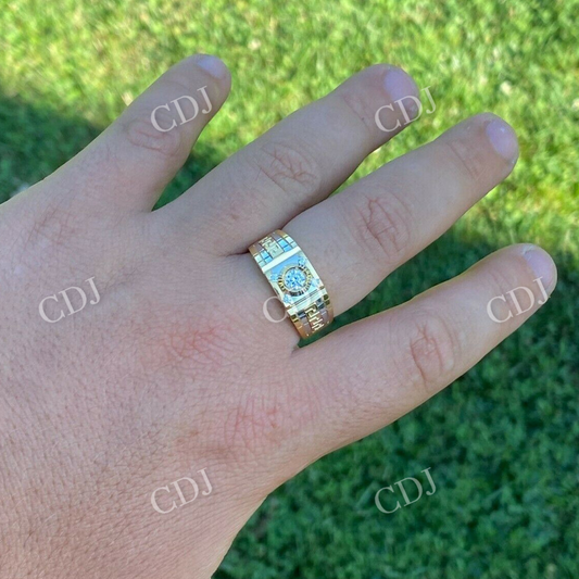 Round Cut Men's Hip Hop Ring  customdiamjewel   