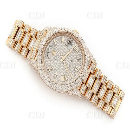 Luxury Natural Diamond Rolex Wrist Watch customdiamjewel