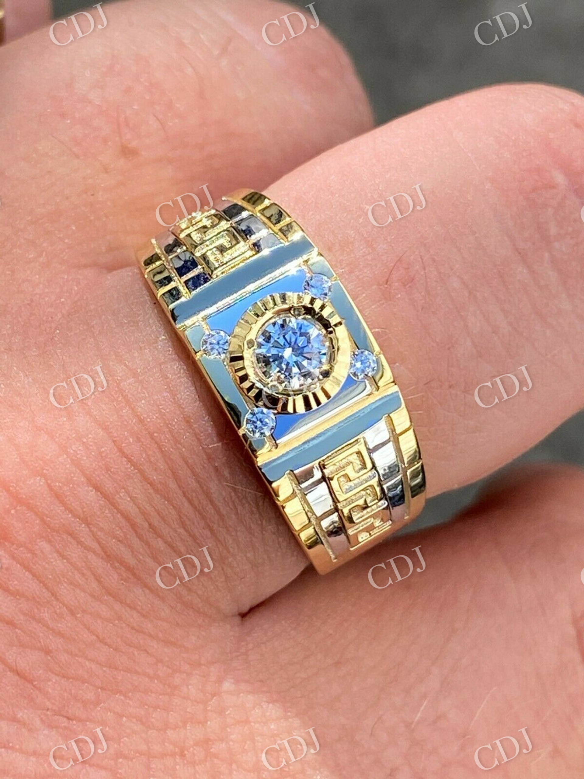 Round Cut Men's Hip Hop Ring  customdiamjewel   