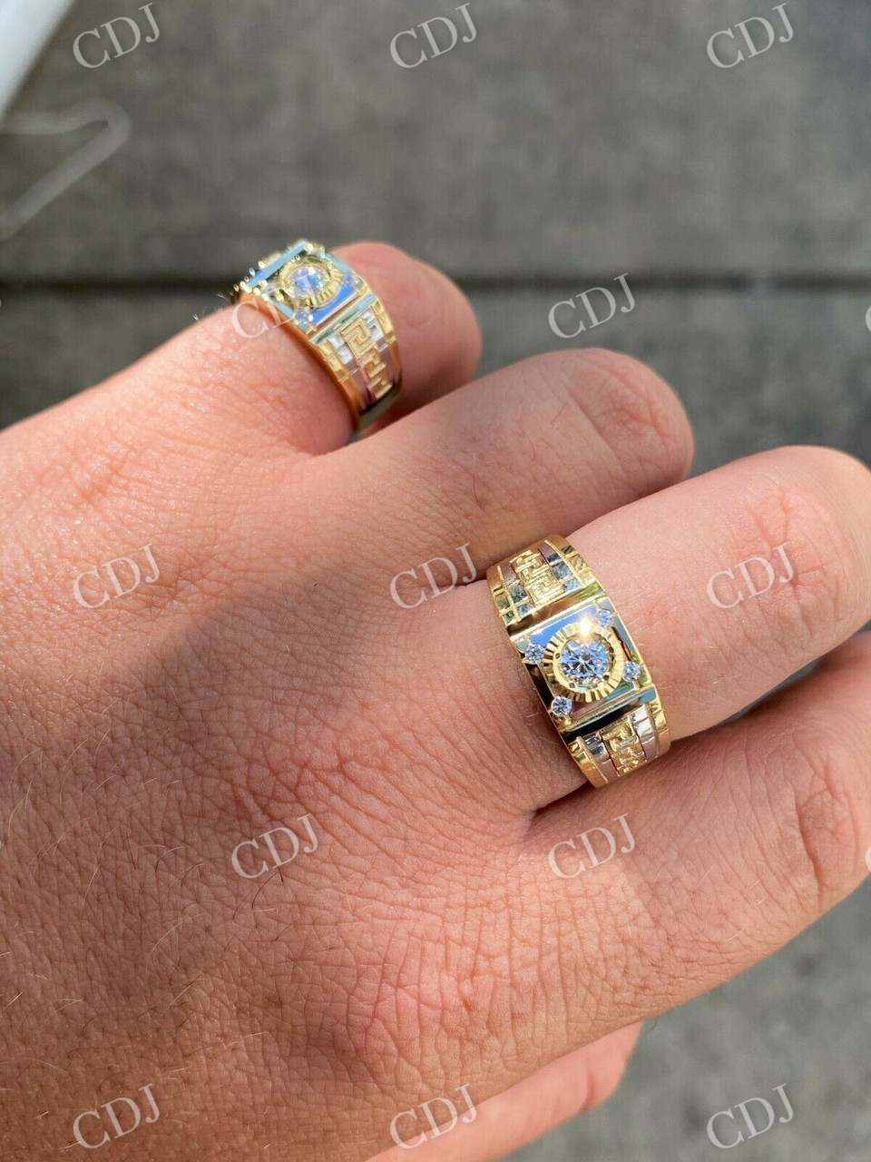 Round Cut Men's Hip Hop Ring  customdiamjewel   