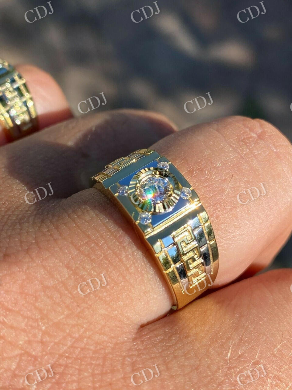 Round Cut Men's Hip Hop Ring  customdiamjewel   