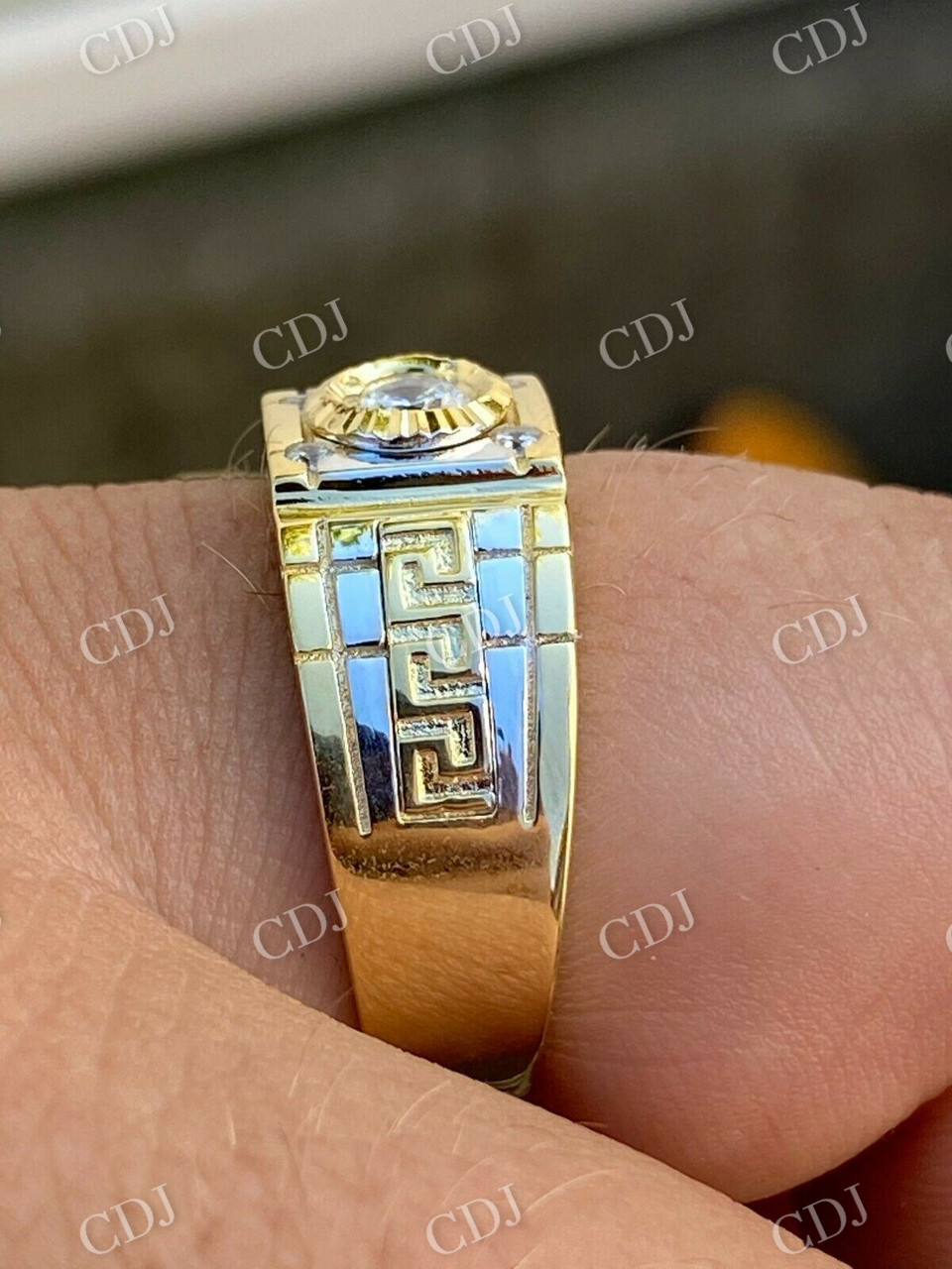 Round Cut Men's Hip Hop Ring  customdiamjewel   